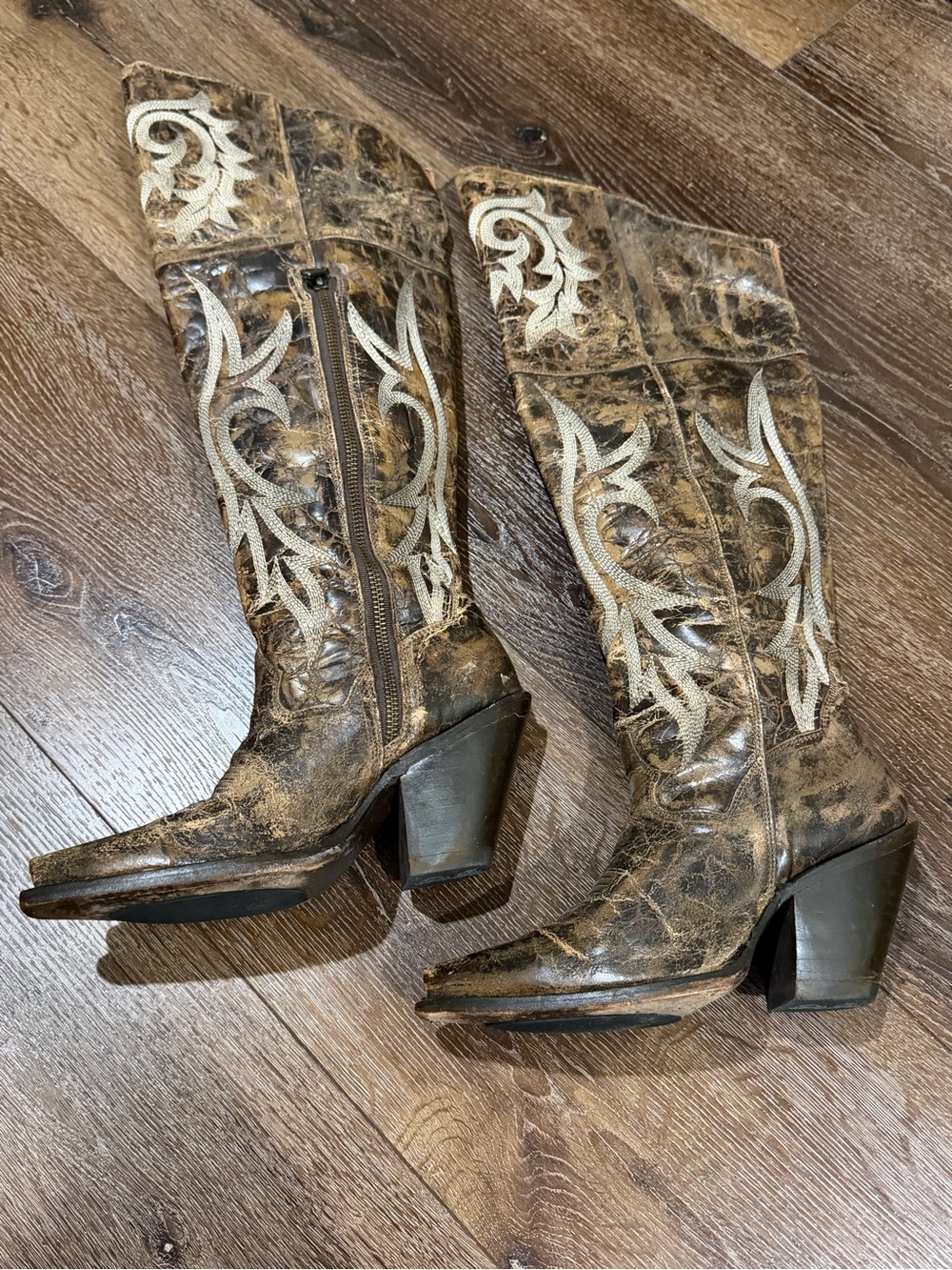 Dan Post jilted knee high western Brown Boots size 7 - Picture 3 of 9